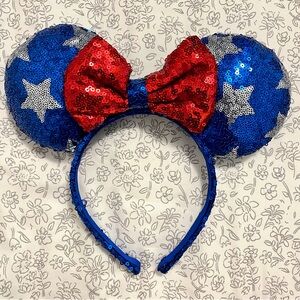 Disney Sparkling Blue and Red Minnie Mouse Ears